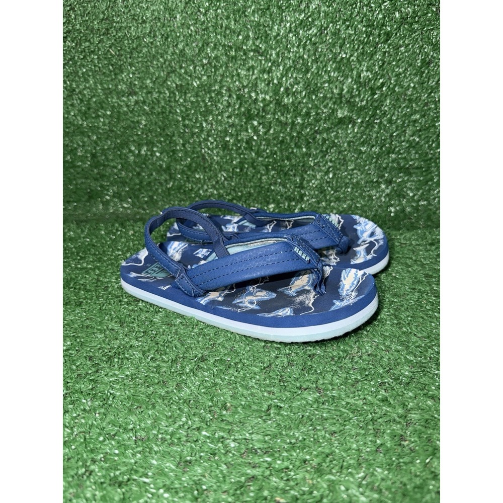 Reef Sandals Toddler Size 12 Little Ahi Blue Strappy Slip On Walking Beach Slide